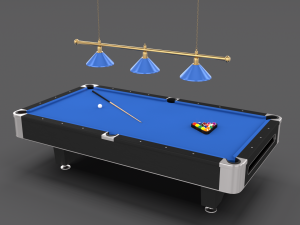 8 ball pool table setting blue 3D Модель