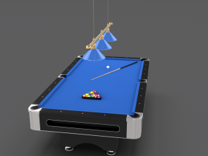 8 ball pool table setting blue 3D Модель