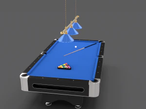 8 ball pool table setting blue 3D Model