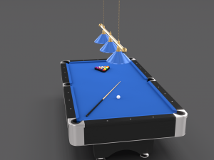 8 ball pool table setting blue 3D Модель