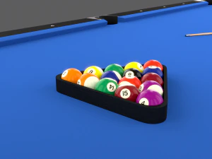 8 ball pool table setting blue 3D Model