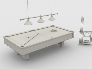 8 ball pool table setting blue 3D Модель