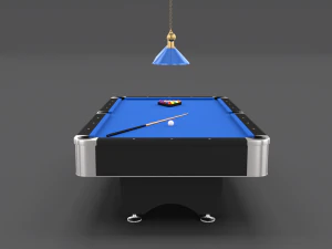 8 ball pool table setting blue 3D Model