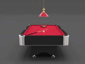 8 ball pool table setting red 3D Model