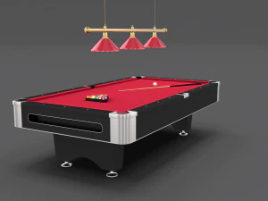 8 ball pool table setting red 3D Model