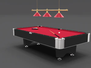 8 ball pool table setting red 3D Model