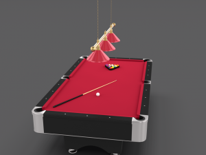 8 ball pool table setting red 3Dモデル