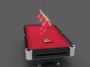 8 ball pool table setting red 3D Model