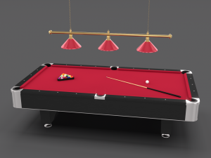 8 ball pool table setting red 3Dモデル