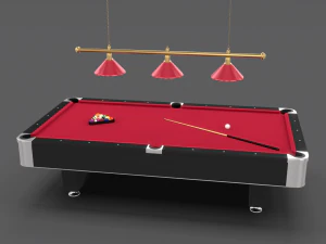 8 ball pool table setting red 3D Model