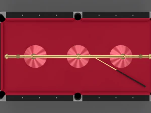 8 ball pool table setting red 3D Model