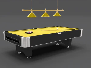 8 ball pool table setting yellow 3D Model
