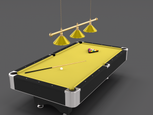 8 ball pool table setting yellow 3Dモデル