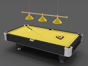 8 ball pool table setting yellow 3Dモデル