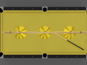 8 ball pool table setting yellow 3D Model
