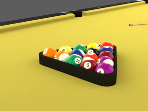 8 ball pool table setting yellow 3D Model