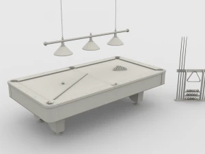 8 ball pool table setting yellow 3D Model