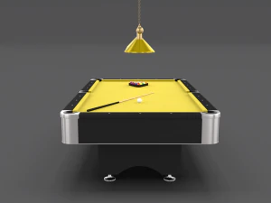 8 ball pool table setting yellow 3D Model