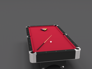 8 ball pool table red Modello 3D