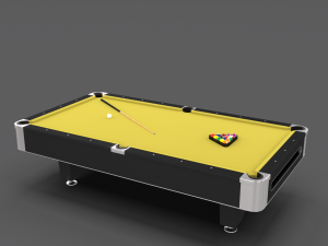 8 ball pool table yellow 3D Model