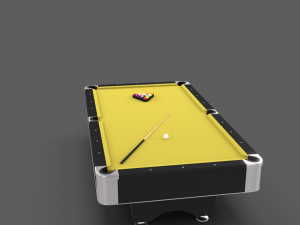 8 ball pool table yellow 3D Model