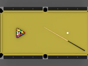 8 ball pool table yellow 3D Model