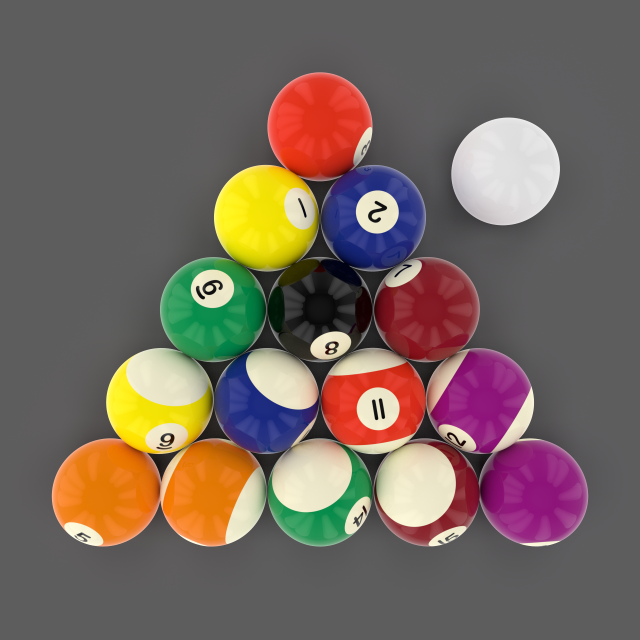 pool ball pack 3D Model .c4d .max .obj .3ds .fbx .stl .blend 
