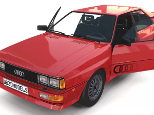1981 audi coup&eacute; quattro avec int&eacute;rieur rouge Modèle 3D