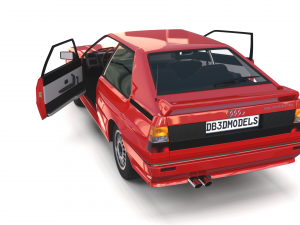 1981 audi coupe quattro with interior red Modelo 3D