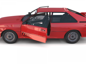 1981 audi coupe quattro with interior red Modelo 3D