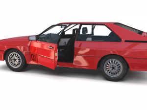 1981 audi coupe quattro with interior red Modelo 3D