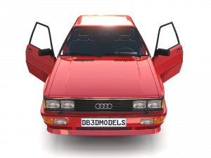 1981 audi coupe quattro with interior red Modelo 3D