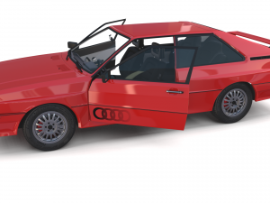 1981 audi coupe quattro with interior red Modelo 3D