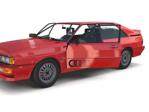 1981 audi coupe quattro with interior red Modelo 3D