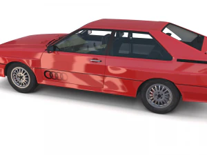 1981 audi coupe quattro with interior red 3D Model