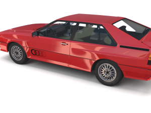 1981 audi coupe quattro with interior red Modelo 3D