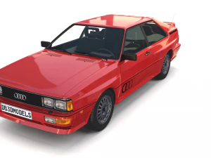 1981 audi coupe quattro with interior red 3D Model