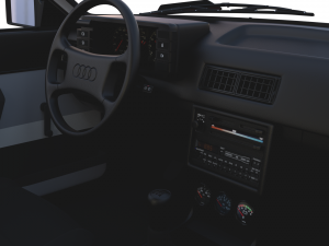 1981 audi coupe quattro with interior red Modelo 3D