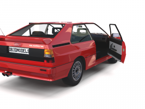 1981 audi coupe quattro with interior red Modelo 3D