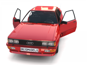 1981 audi coupe quattro with interior red Modelo 3D