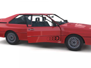 1981 audi coupe quattro with interior red 3D Model