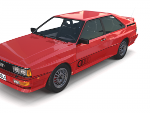1981 audi coupe quattro with interior red Modelo 3D