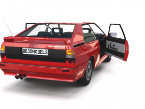 1981 audi coupe quattro with interior red Modelo 3D
