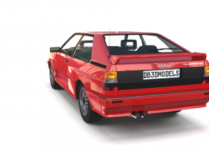1981 audi coupe quattro with interior red Modelo 3D