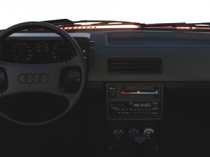 1981 audi coupe quattro with interior red Modelo 3D