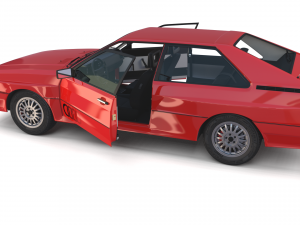1981 audi coupe quattro with interior red Modelo 3D