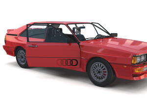 1981 audi coupe quattro with interior red Modelo 3D