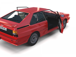 1981 audi coupe quattro with interior red Modelo 3D