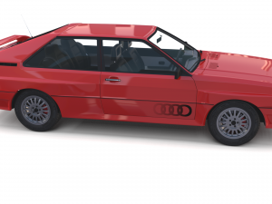 1981 audi coupe quattro with interior red Modelo 3D