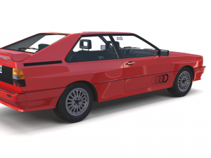 1981 audi coupe quattro with interior red Modelo 3D